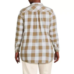 Plus Size Flannel Boyfriend Long Sleeve Shirt
