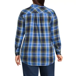 Plus Size Flannel Boyfriend Long Sleeve Shirt