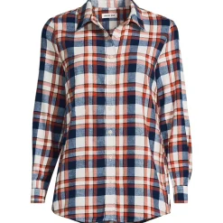 Plus Size Flannel Boyfriend Long Sleeve Shirt