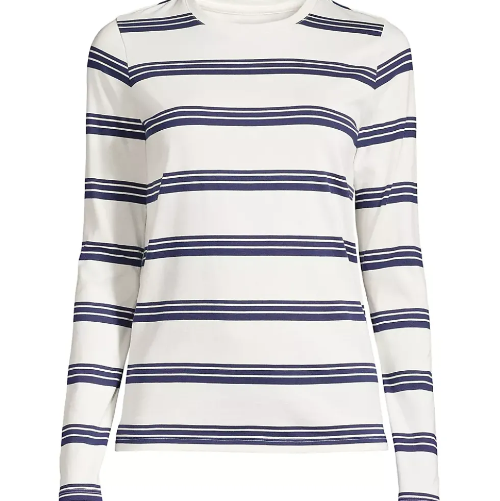 Plus Size Supima Cotton Long Sleeve Crewneck T-Shirt