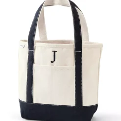Pre-Monogrammed Letter A Canvas Tote Bag