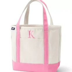 Pre-Monogrammed Letter A Canvas Tote Bag