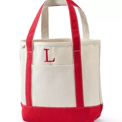 Pre-Monogrammed Letter A Canvas Tote Bag