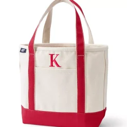 Pre-Monogrammed Letter A Canvas Tote Bag