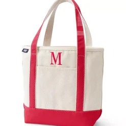 Pre-Monogrammed Letter A Canvas Tote Bag