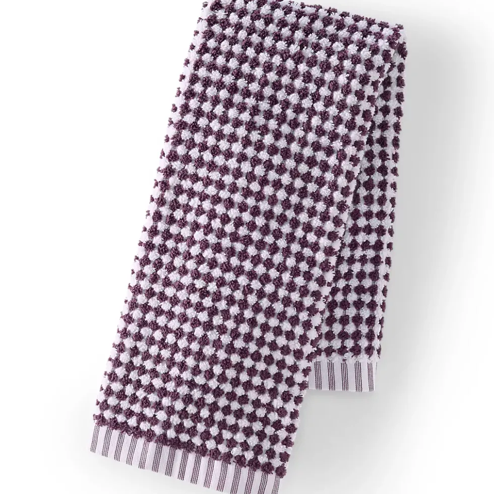 Quick-Dry Cotton Textured Gingham 6-Piece Towel Set