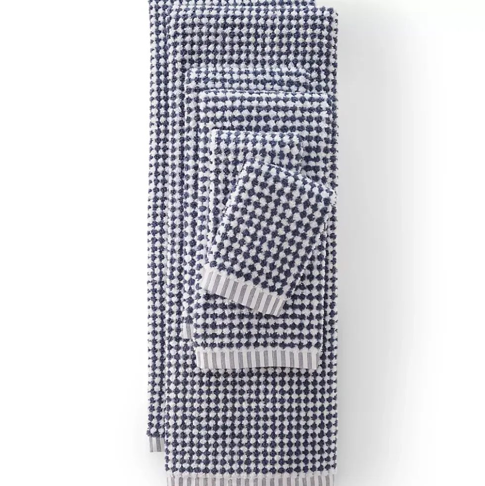 Quick-Dry Cotton Textured Gingham 6-Piece Towel Set
