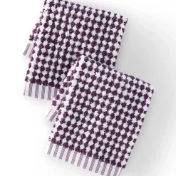 Quick-Dry Cotton Textured Gingham 6-Piece Towel Set