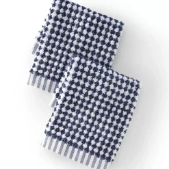 Quick-Dry Cotton Textured Gingham 6-Piece Towel Set