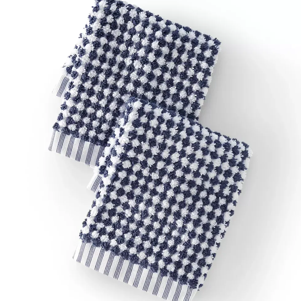Quick-Dry Cotton Textured Gingham 6-Piece Towel Set