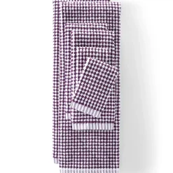 Quick-Dry Cotton Textured Gingham 6-Piece Towel Set