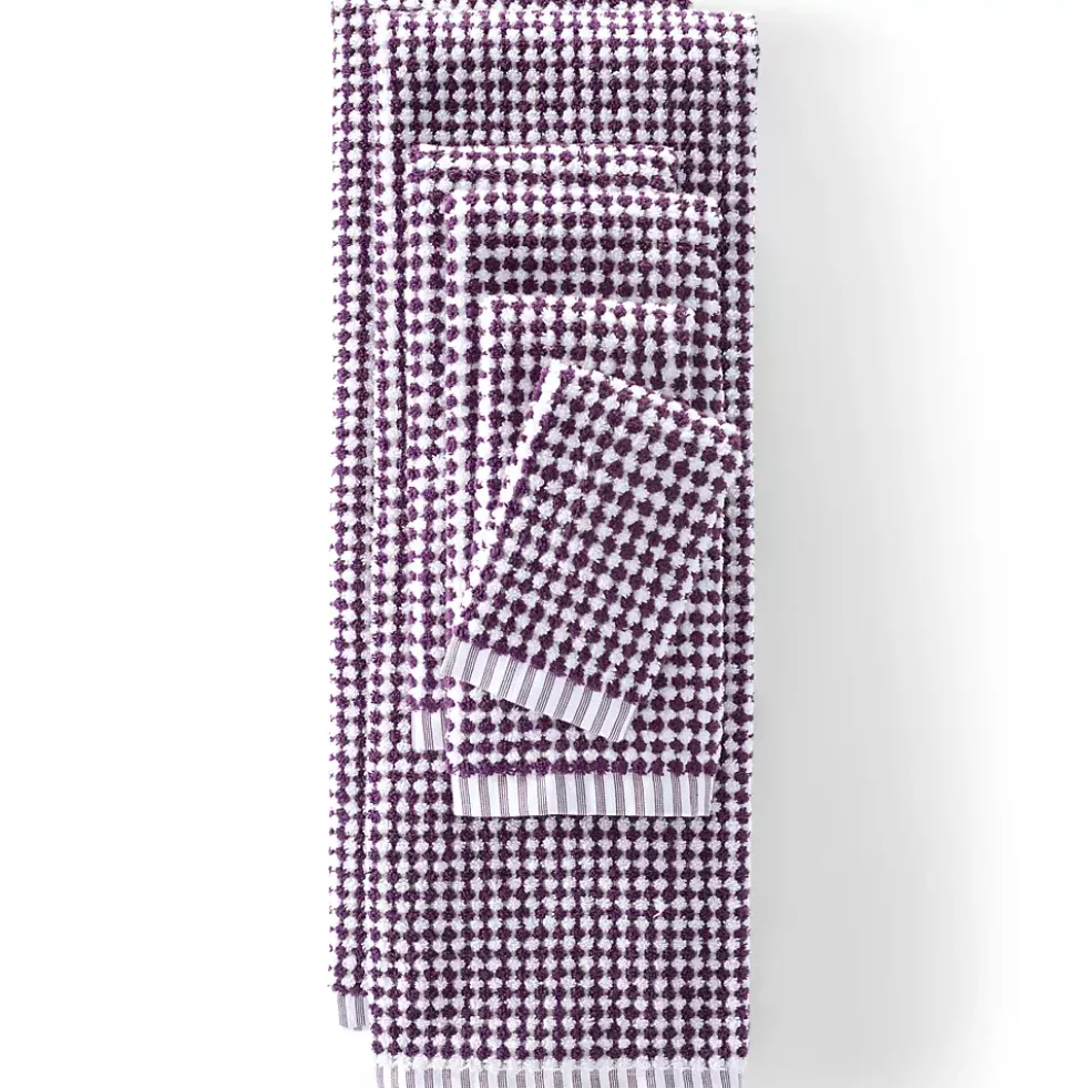 Quick-Dry Cotton Textured Gingham 6-Piece Towel Set