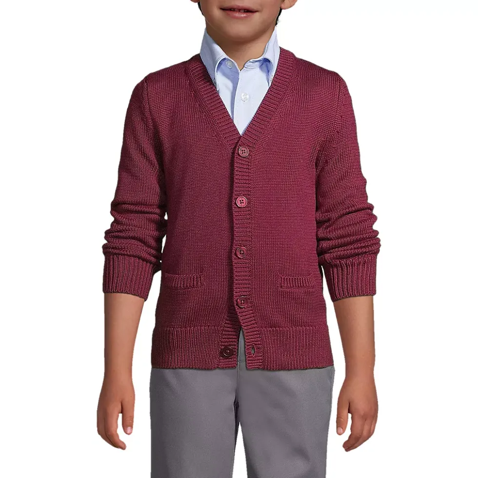 School Uniform Boys Cotton Modal Button Front Cardigan Sweater