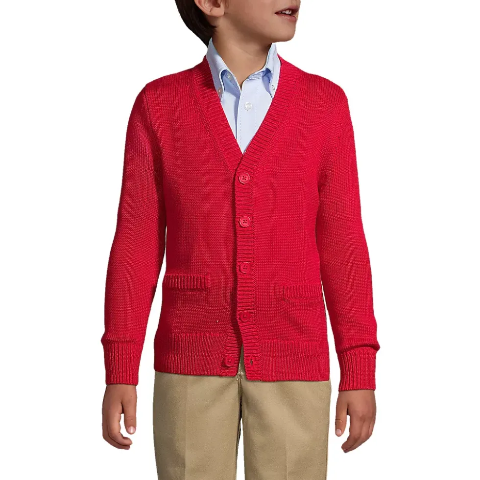 School Uniform Boys Cotton Modal Button Front Cardigan Sweater