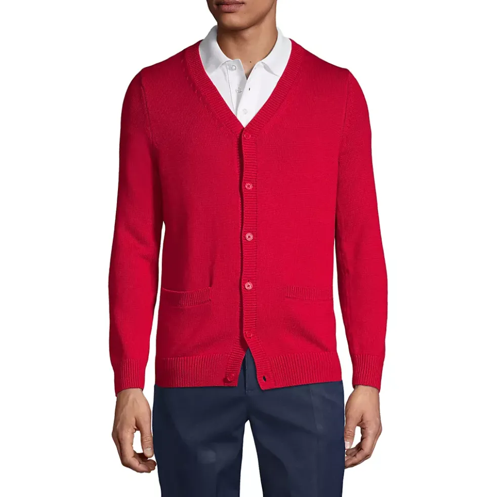 School Uniform Boys Cotton Modal Button Front Cardigan Sweater