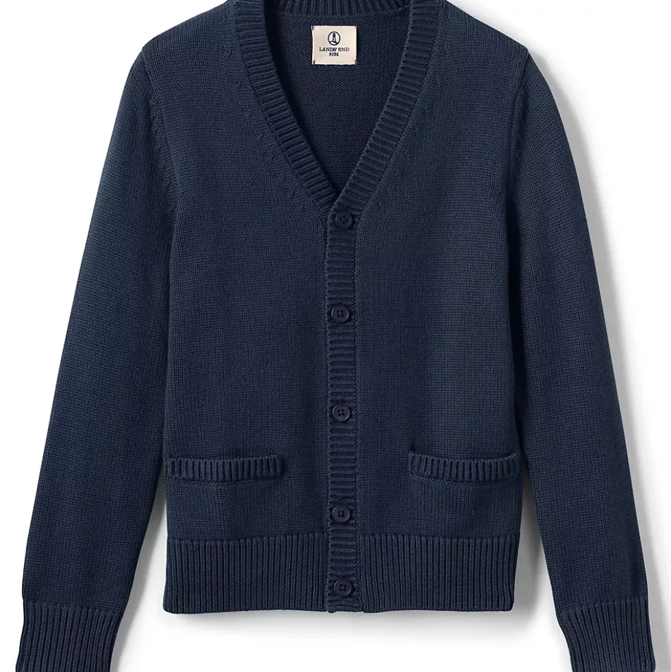 School Uniform Boys Cotton Modal Button Front Cardigan Sweater