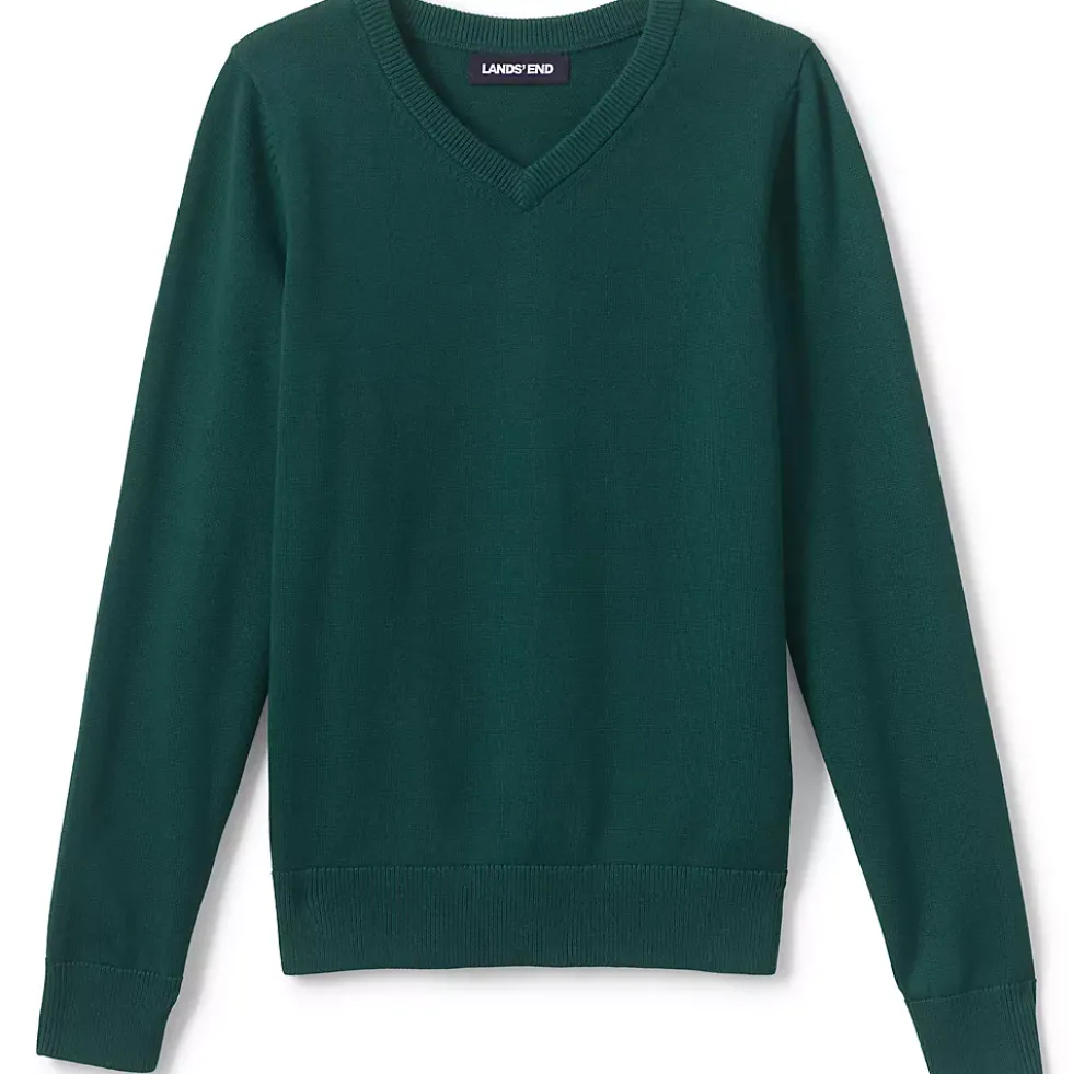 School Uniform Boys Cotton Modal Fine Gauge V-neck Sweater