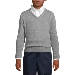 School Uniform Boys Cotton Modal Fine Gauge V-neck Sweater