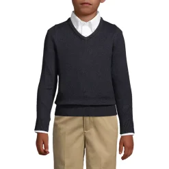 School Uniform Boys Cotton Modal Fine Gauge V-neck Sweater