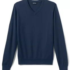 School Uniform Boys Cotton Modal Fine Gauge V-neck Sweater