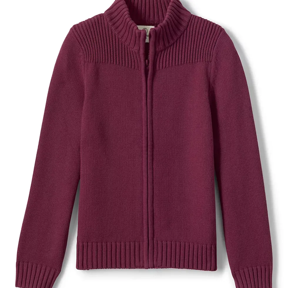 School Uniform Boys Cotton Modal Zip Front Cardigan Sweater