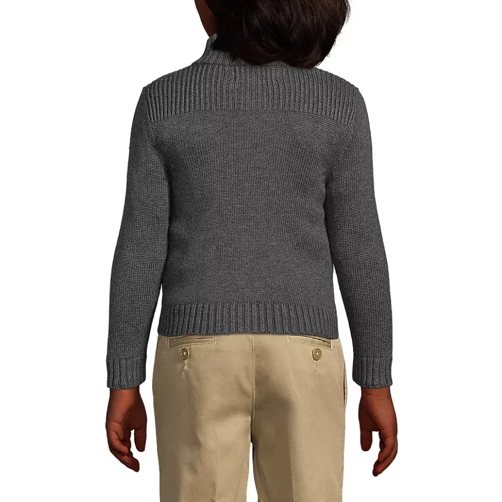 School Uniform Boys Cotton Modal Zip Front Cardigan Sweater
