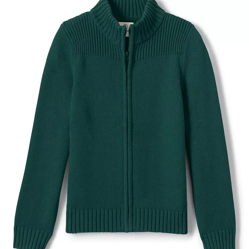 School Uniform Boys Cotton Modal Zip Front Cardigan Sweater