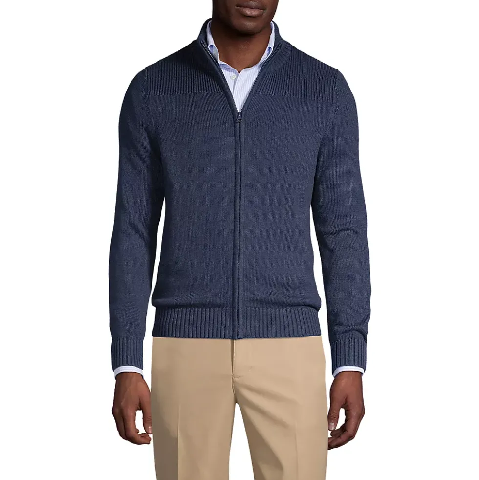 School Uniform Boys Cotton Modal Zip Front Cardigan Sweater