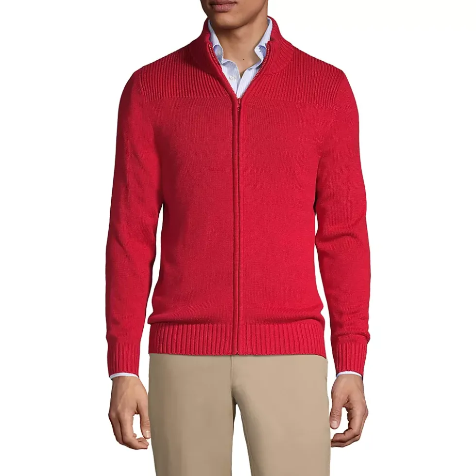School Uniform Boys Cotton Modal Zip Front Cardigan Sweater