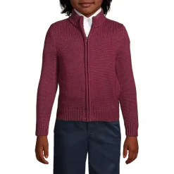 School Uniform Boys Cotton Modal Zip Front Cardigan Sweater