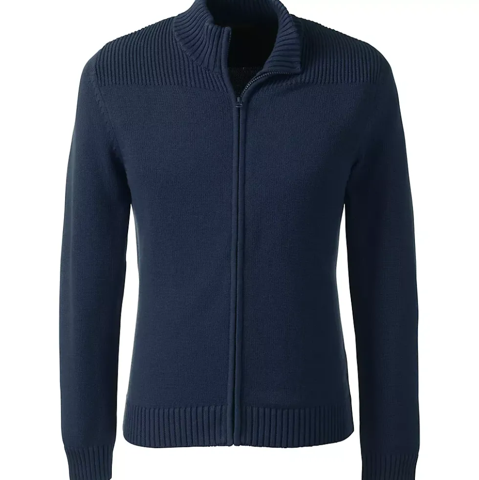 School Uniform Boys Cotton Modal Zip Front Cardigan Sweater