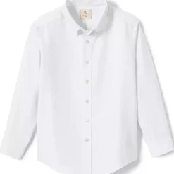 School Uniform Boys Long Sleeve Solid Oxford Dress Shirt