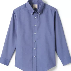 School Uniform Boys Long Sleeve Solid Oxford Dress Shirt