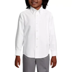 School Uniform Boys Long Sleeve Solid Oxford Dress Shirt