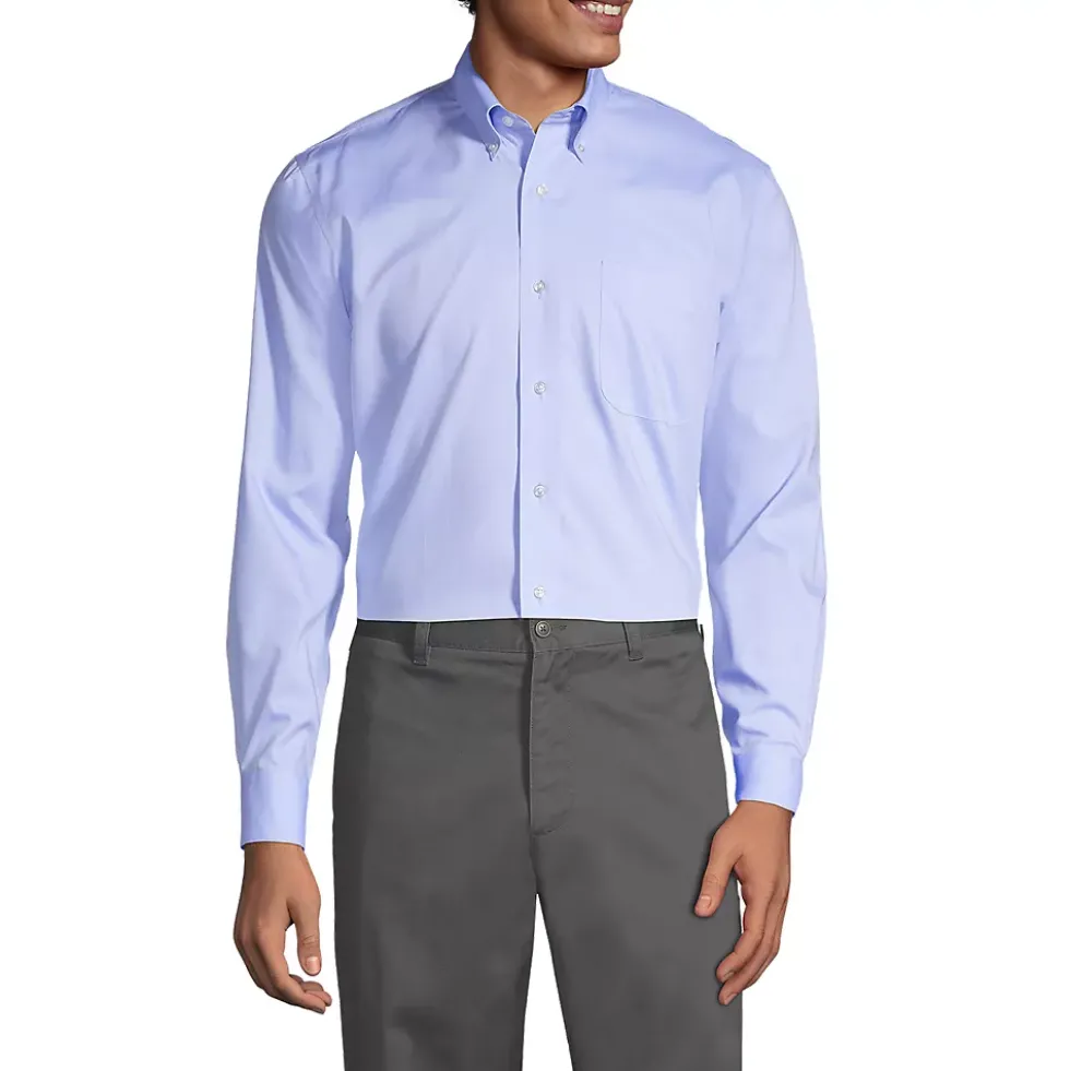 School Uniform Boys Long Sleeve No Iron Pinpoint Dress Shirt