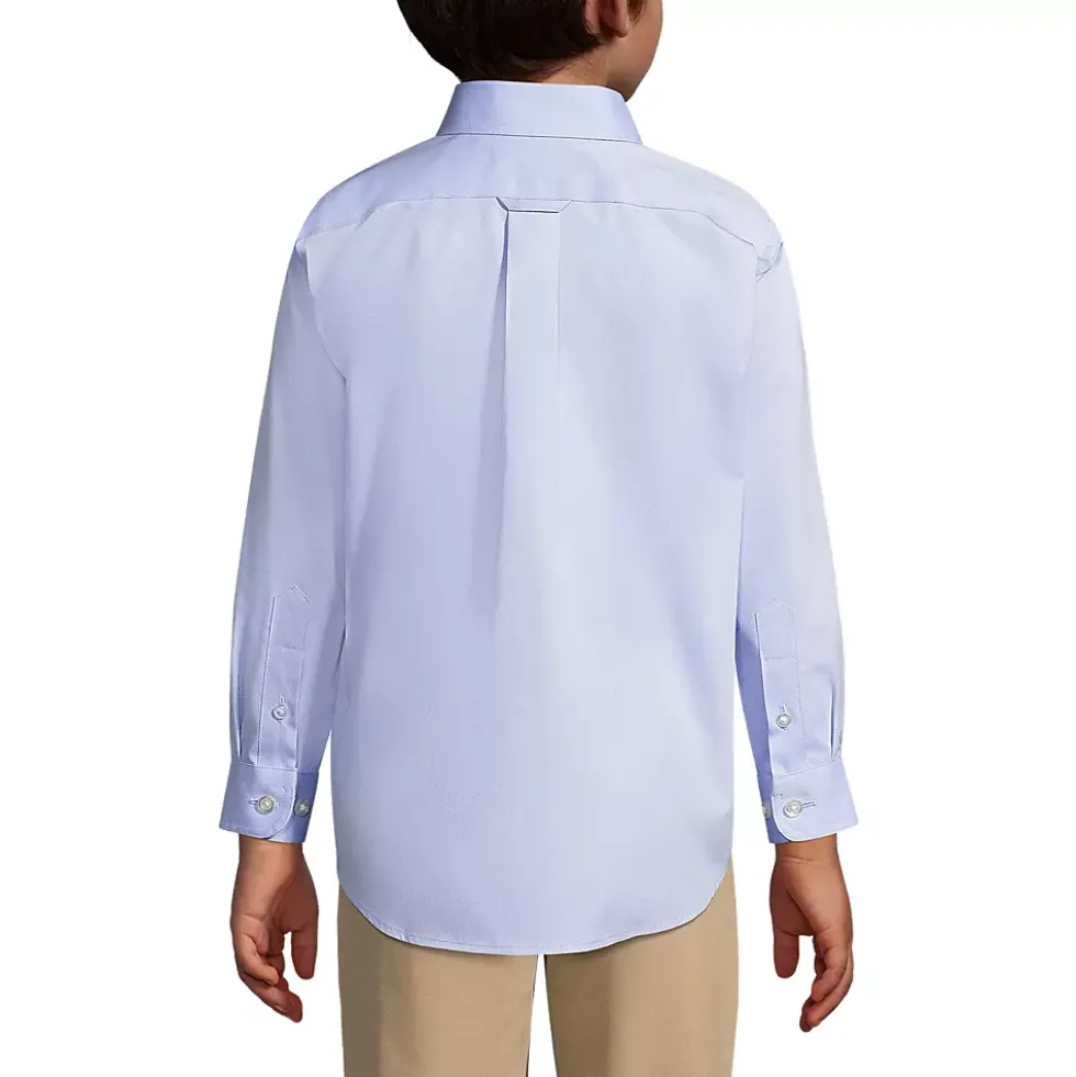School Uniform Boys Long Sleeve No Iron Pinpoint Dress Shirt