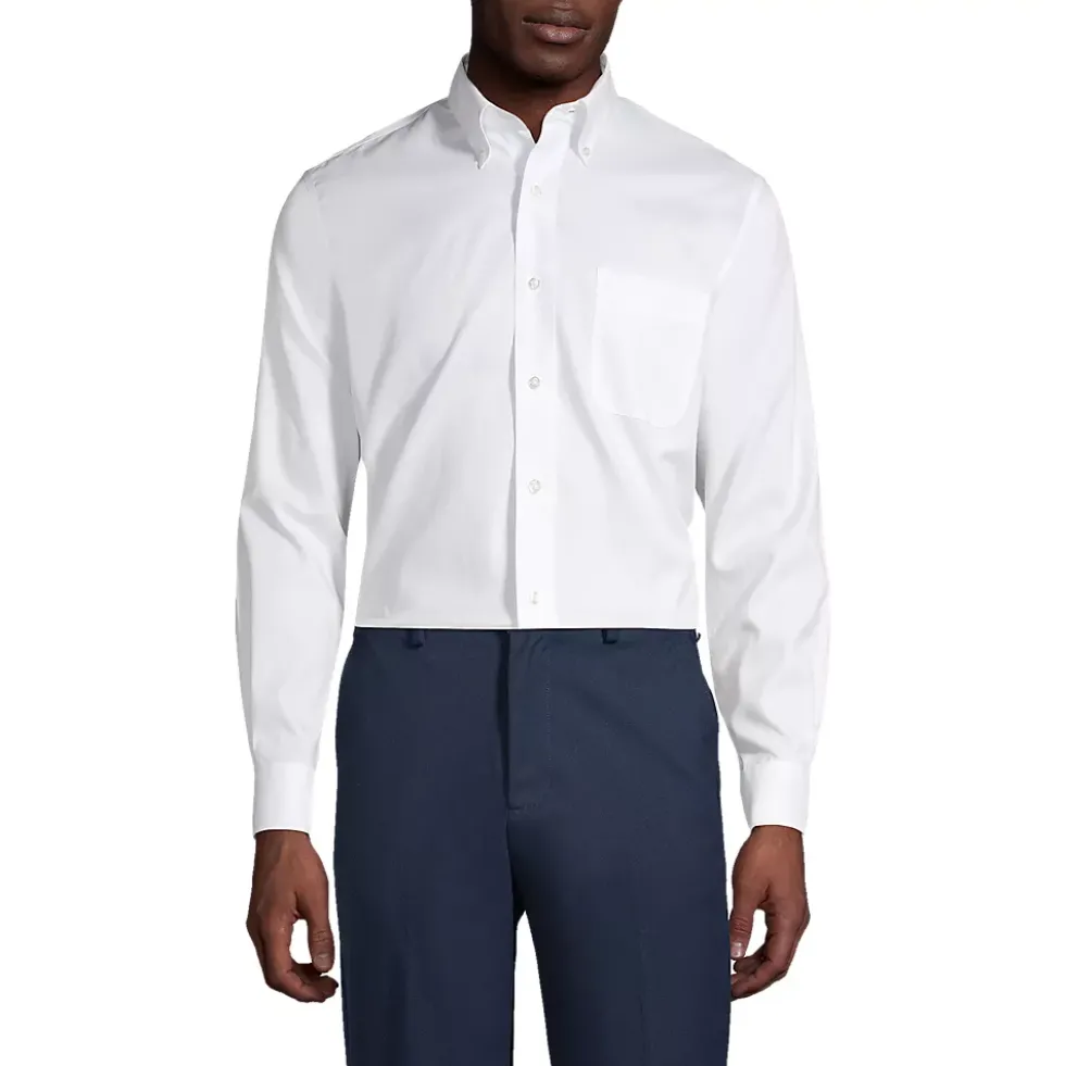 School Uniform Boys Long Sleeve No Iron Pinpoint Dress Shirt