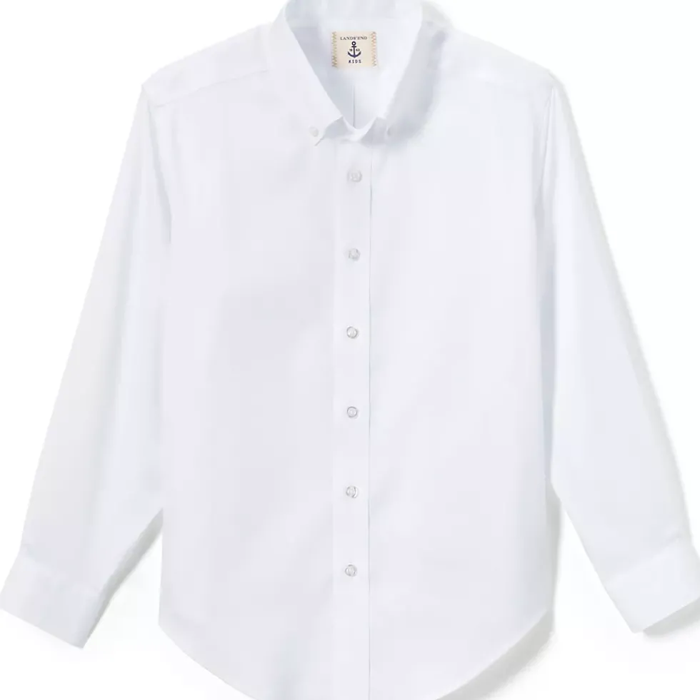 School Uniform Boys Long Sleeve No Iron Pinpoint Dress Shirt