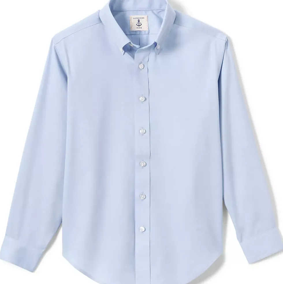 School Uniform Boys Long Sleeve No Iron Pinpoint Dress Shirt