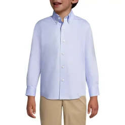 School Uniform Boys Long Sleeve No Iron Pinpoint Dress Shirt