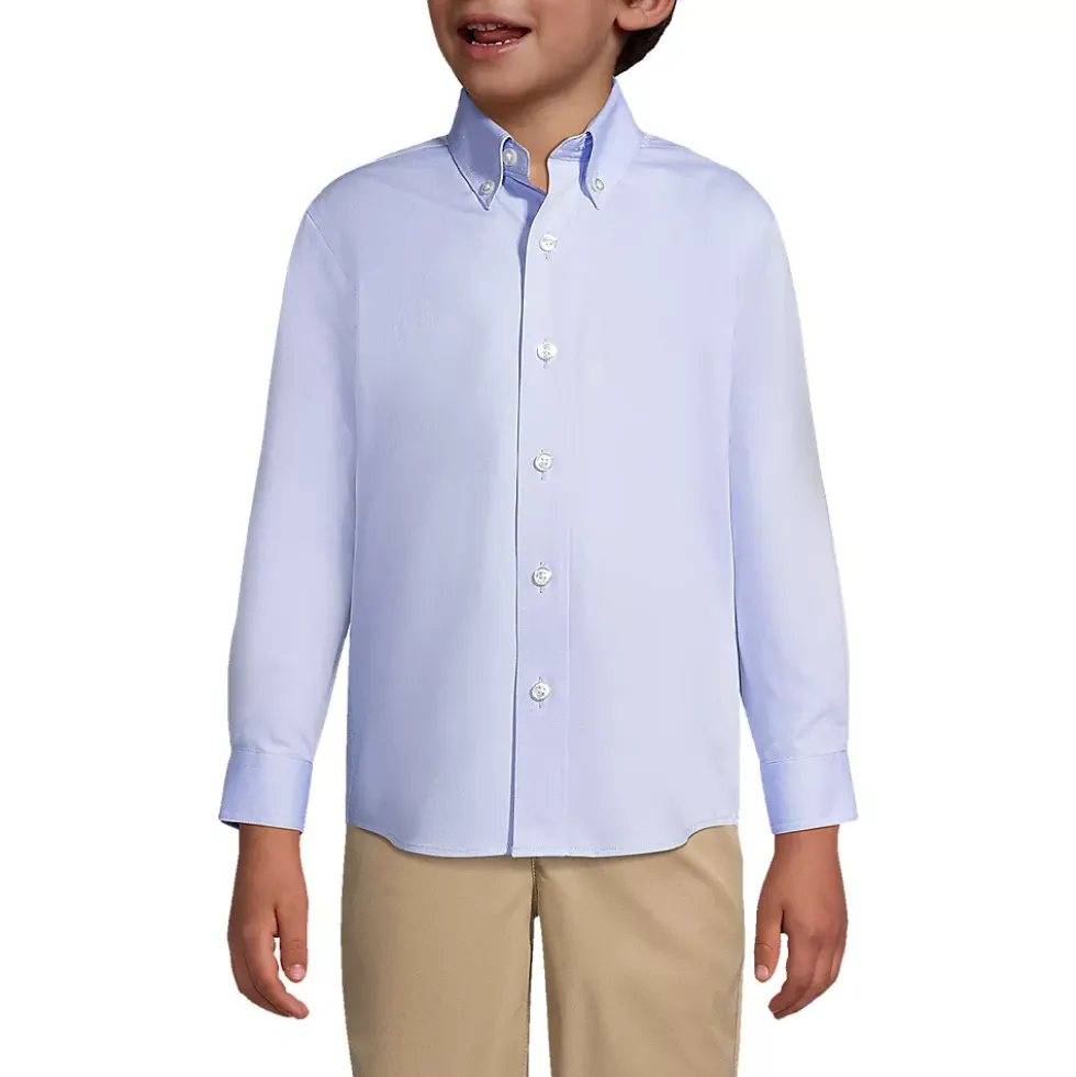 School Uniform Boys Long Sleeve No Iron Pinpoint Dress Shirt