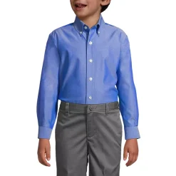 School Uniform Boys Long Sleeve No Iron Pinpoint Dress Shirt