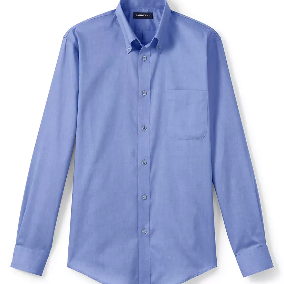 School Uniform Boys Long Sleeve No Iron Pinpoint Dress Shirt
