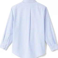 School Uniform Boys Long Sleeve Stripe Oxford Dress Shirt