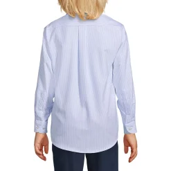 School Uniform Boys Long Sleeve Stripe Oxford Dress Shirt