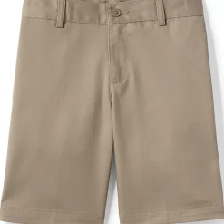 School Uniform Boys Plain Front Blend Chino Shorts