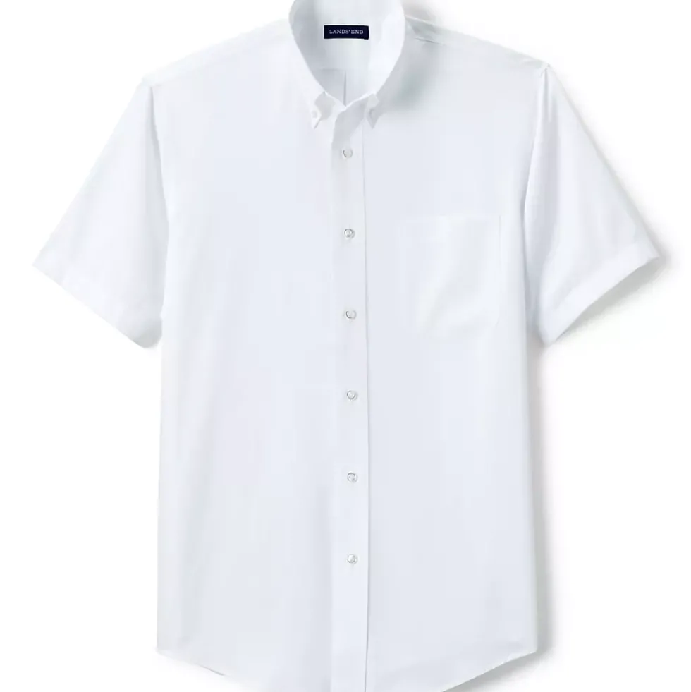 School Uniform Boys Short Sleeve No Iron Pinpoint Dress Shirt