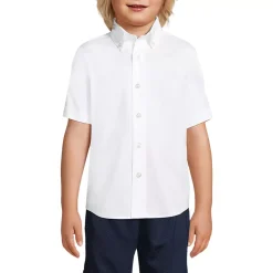 School Uniform Boys Short Sleeve No Iron Pinpoint Dress Shirt