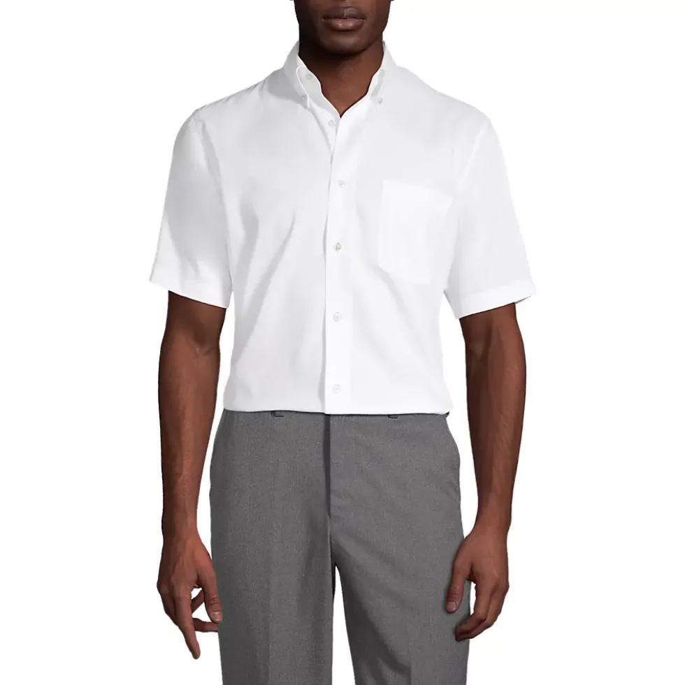 School Uniform Boys Short Sleeve No Iron Pinpoint Dress Shirt
