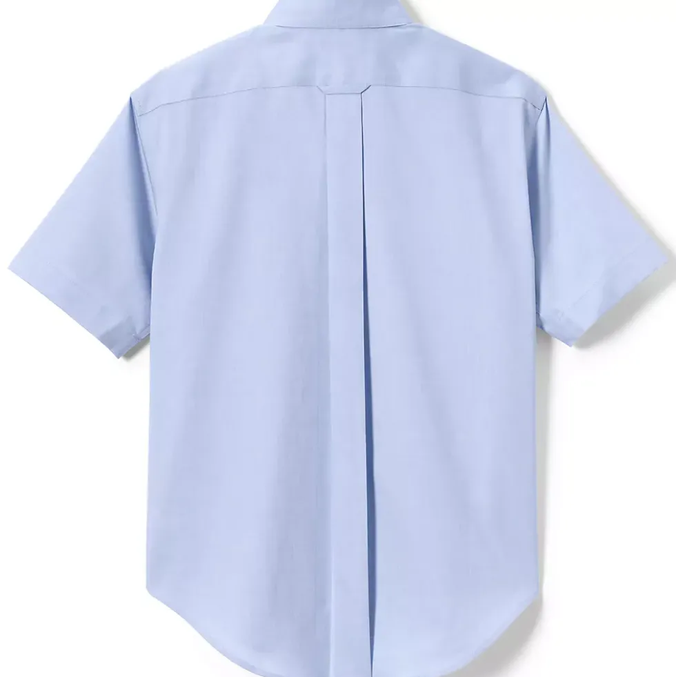 School Uniform Boys Short Sleeve No Iron Pinpoint Dress Shirt
